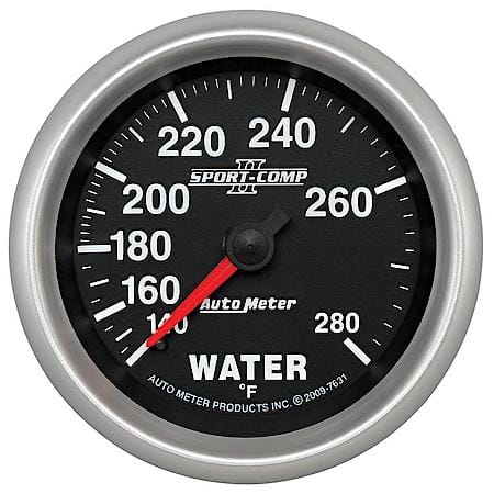 Gauge; Water Temperature; 2 5/8"; 140-280 Deg. F; Mechanical; Sport-Comp II