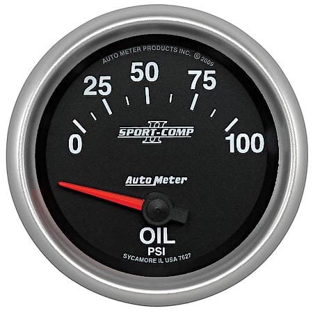 Gauge; Oil Pressure; 2 5/8"; 100 PSI; Electric; Sport-Comp II