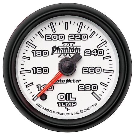 Gauge; Oil Temperature; 2 1/16"; 140-280 Deg. F; Digital Stepper Motor; Phantom II