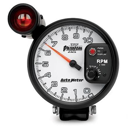 Gauge; Tachometer; 5"; 10K RPM; Pedestal With Ext. Shift-Lite; Phantom II