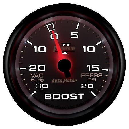 Gauge; Vac/Boost; 2 5/8"; 30Inhg-20 PSI; Mechanical; Phantom II
