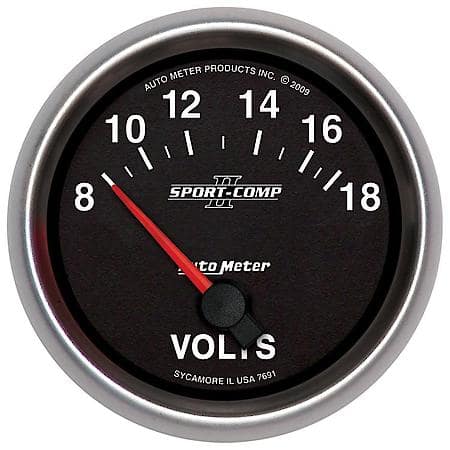Gauge; Voltmeter; 2 5/8"; 18V; Electric; Sport-Comp II