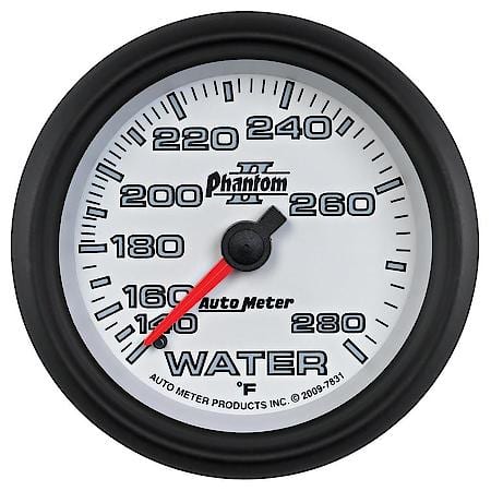 Gauge; Water Temperature; 2 5/8"; 140-280 Deg. F; Mechanical; Phantom II