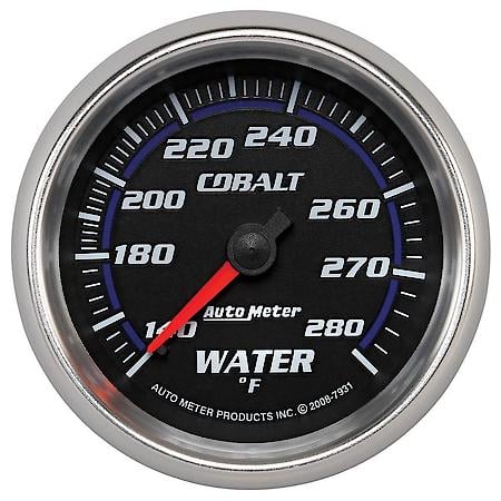 Gauge; Water Temperature; 2 5/8"; 140-280 Deg. F; Mechanical; Cobalt
