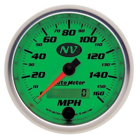 Gauge; Speedometer; 3 3/8"; 160MPH; Electrical Programmable; NV