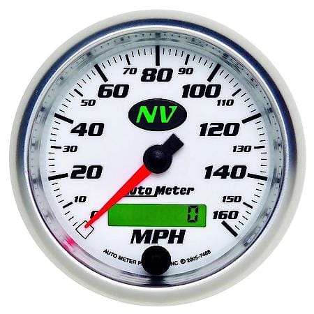 Gauge; Speedometer; 3 3/8"; 160MPH; Electrical Programmable; NV