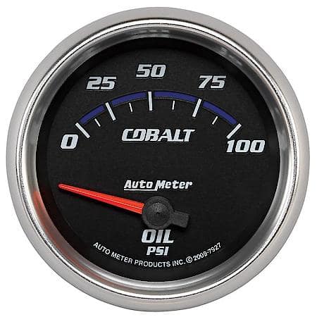Gauge; Oil Pressure; 2 5/8"; 100 PSI; Electric; Cobalt