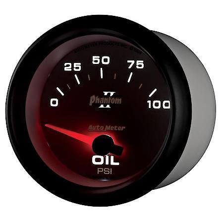 Gauge; Oil Pressure; 2 5/8"; 100 PSI; Electric; Phantom II