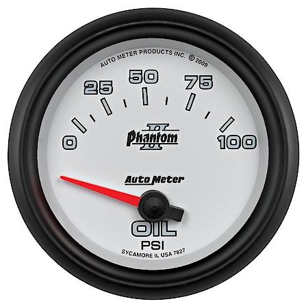 Gauge; Oil Pressure; 2 5/8"; 100 PSI; Electric; Phantom II
