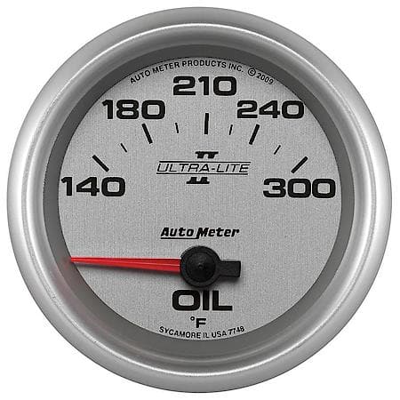 Gauge; Oil Temperature; 2 5/8"; 140-300 Deg. F; Electric; Ultra-Lite II