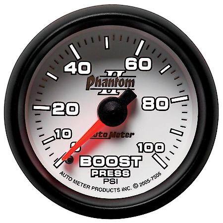 Gauge; Boost; 2 1/16"; 100 PSI; Mechanical; Phantom II