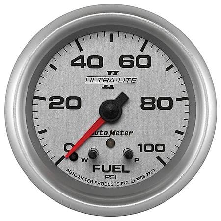 Gauge; Fuel Press; 2 5/8"; 100 PSI; Stepper Motor With Peak/Warn; Ultra-Lite II