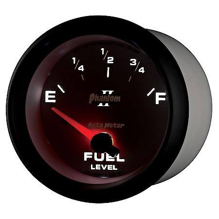 Gauge; Fuel Level; 2 5/8"; 0Oe To 90Of; Electric; Phantom II