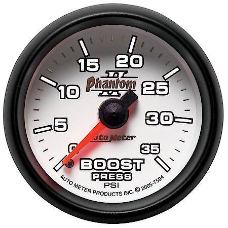 Gauge; Boost; 2 1/16"; 35 PSI; Mechanical; Phantom II