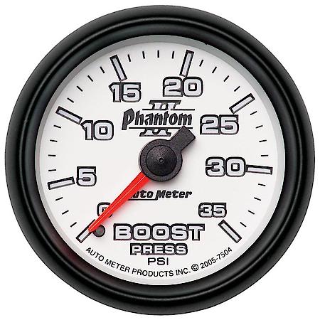 Gauge; Boost; 2 1/16"; 35 PSI; Mechanical; Phantom II