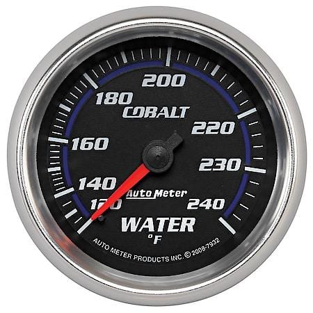 Gauge; Water Temperature; 2 5/8"; 120-240 Deg. F; Mechanical; Cobalt