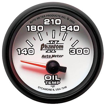 Gauge; Oil Temperature; 2 1/16"; 140-300 Deg. F; Electric; Phantom II