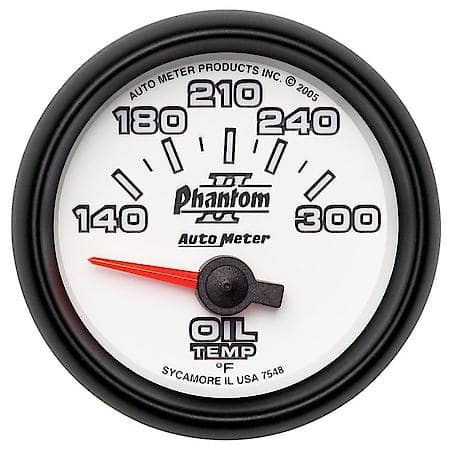 Gauge; Oil Temperature; 2 1/16"; 140-300 Deg. F; Electric; Phantom II
