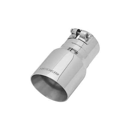 Exhaust Tip - 4.00 In. Angle Cut Polished Ss Fits 3.00 In. Tubing - Clamp On