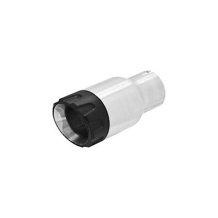 Exhaust Tip - 3.50 In. Angled Brushed Ss-Black Alum Fits 2.50 In Tubing-Clamp On
