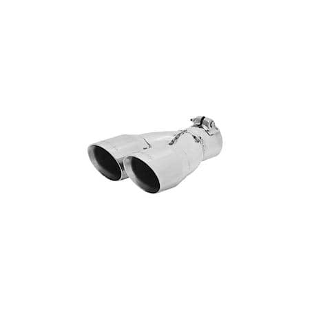 Exhaust Tip - 3.00 In. Dual Angle Cut Polished Ss Fits 2.50 In. Tubing-Clamp On