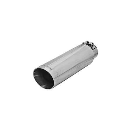 Exhaust Tip - 3.50 In. Angle Cut Polished Ss Fits 2.50 In. Tubing - Clamp On