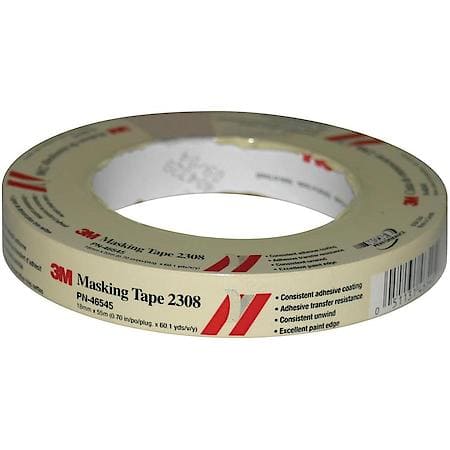 3M(TM) Masking Tape 2308, 46545, 18 mm x 55 m, 48 rolls per case