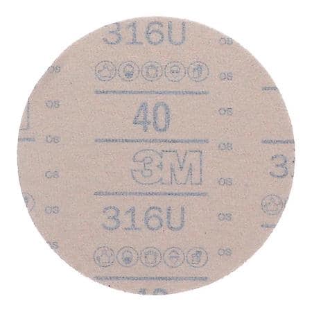 3M Red Abrasive Hookit Disc, 01262, 6 in, 40D (Sold by each)