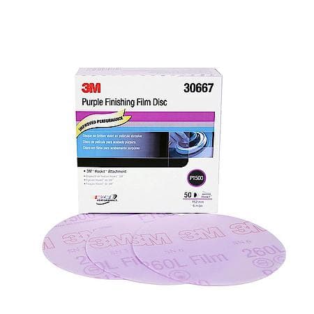 Purple Finishing Film Hookit Disc, 30667, 6 In, P1500 (Sold by each)