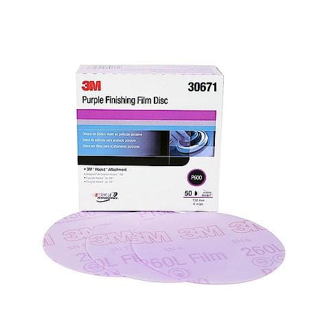 3M Purple Finishing Film Hookit Disc, 30671, 6 in, P600 (Sold by each)