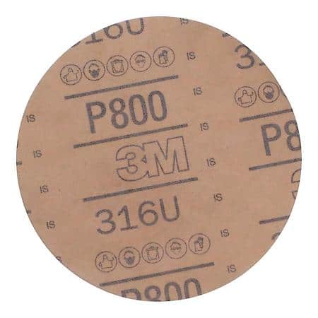 3M Red Abrasive Hookit Disc 316U, 01187, 6 in, P800 (Sold by each)