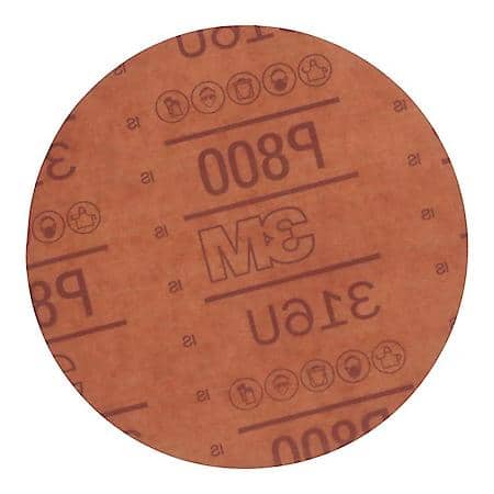 3M Red Abrasive Hookit Disc 316U, 01187, 6 in, P800 (Sold by each)