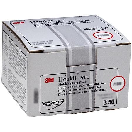 3M Hookit Finishing Film Disc, 00910, 3 in, P800, 50 dscs pr bx, 4 bxs pr cs (Sold by each)