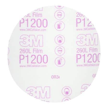 3M Hookit Finishing Film Disc, 00968, 6 in, P1200, 100 dscs pr bx, 4 bxs pr cs (Sold by each)