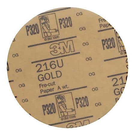 3M Hookit Gold Disc 216U, 00975, 6 in, P320A (Sold by each)