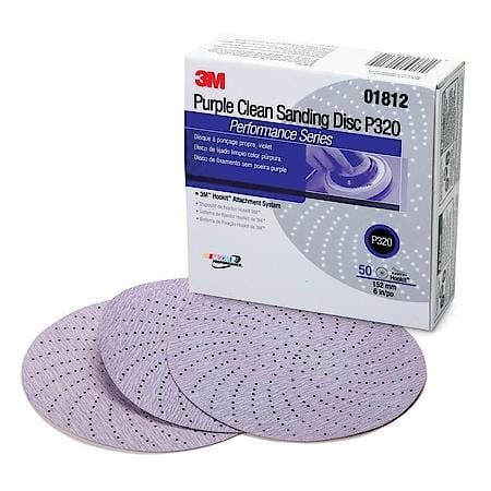 Purple Clean Sanding Hookit Disc 334U, 01812, 6 In, P320C (Sold by each)