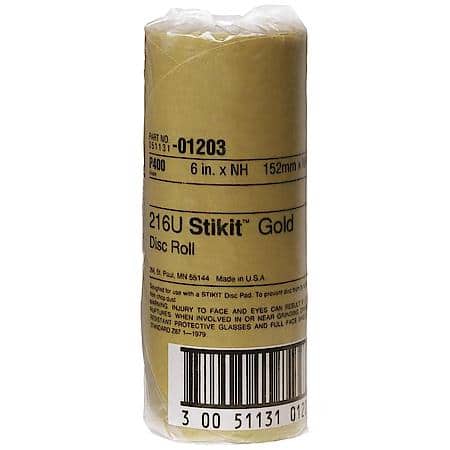 3M Stikit Gold Disc Roll, 01203, 6 in, P400A (Sold by each)