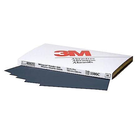 3M Wetordry Abrasive Sheet, 02623, 5-1/2 in. x 9 in., 1500, Heavy Duty (Sold by each)