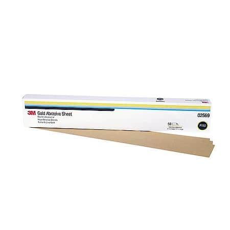 3M Production Resinite Gold Sheet 02569, 2 3/4 in x 17 1/2 in, P150A (Sold by each)