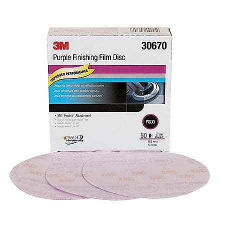 Purple Finishing Film Hookit Disc, 30670, 6 In, P800, 50 Discs Per Bx (Sold by each)