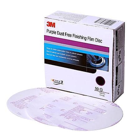 3M Purple Finishing Film Hookit Disc Dust-Free, 30770, 6 in, P800 (Sold by each)