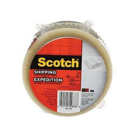 Tartan Shipping Packaging Tape 3710-6, 1.88 in x 54.6 yd (48 mm x 50 m), 6 pack