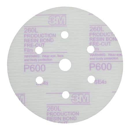 3M Purple Finishing Film Hookit Disc Dust-Free, 30771, 6 in, P600 (Sold by each)