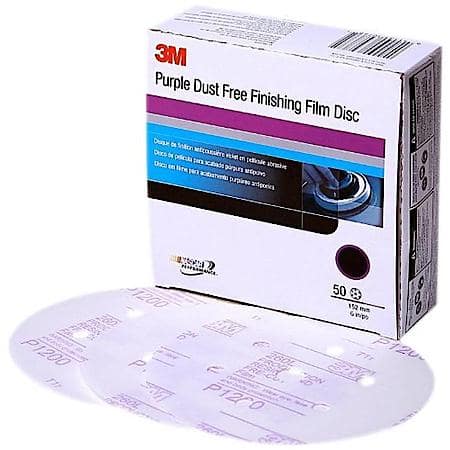 3M Purple Finishing Film Hookit Disc Dust-Free, 30767, 6 in, P1500 (Sold by each)