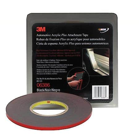 3M(TM) Automotive Acrylic Plus Attachment Tape 06386 Black 1/4 In X 20 Yd 45 mil