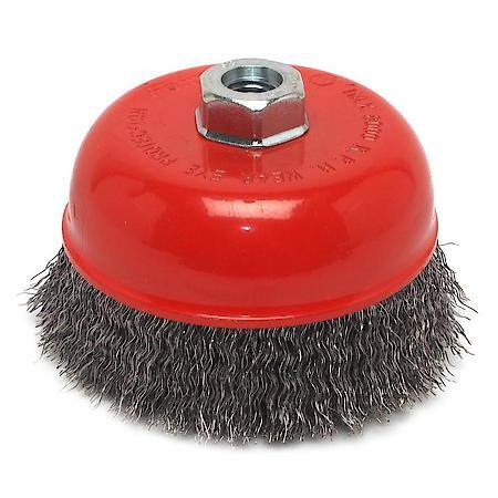 Crimped Cup Brush, 5 Inch x .014 Inch x 5/8 Inch-11 Arbor