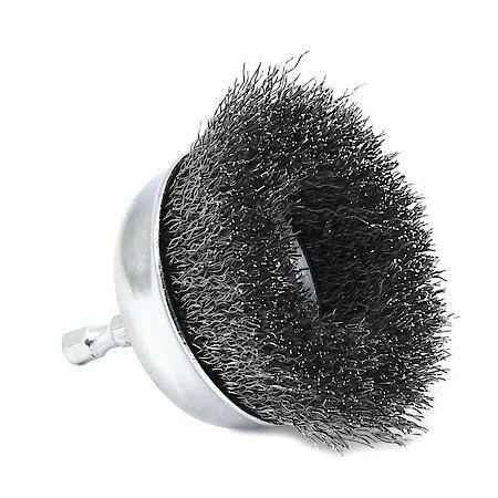 Wire Cup Brush 3 In Coarse Crimp Wire 1/4 In Hex Shank