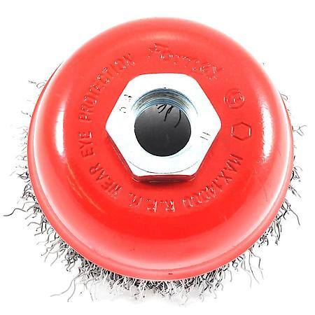 Wire Cup Brush 2-3/4 In X 5/8-11 Thread Crimped Coarse Wire