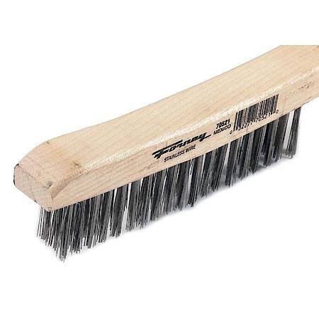 Scratch Brush Stainless Steel Bristle With Wood Handle 13-3/4 In Length
