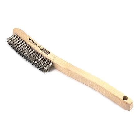 Scratch Brush Stainless Steel Bristle With Wood Handle 13-3/4 In Length